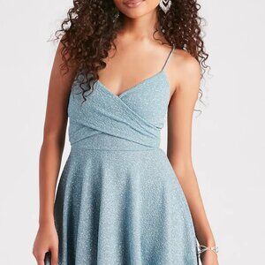 Windsor Twirl and Glow Glitter Skater Dress NWT XXS